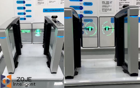Comment le tourniquet pivotant ZOJE obtient-il des effets de lumière LED dynamiques personnalisés sur ses ailes de porte ?