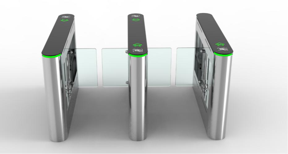 Anti-collision swing turnstiles